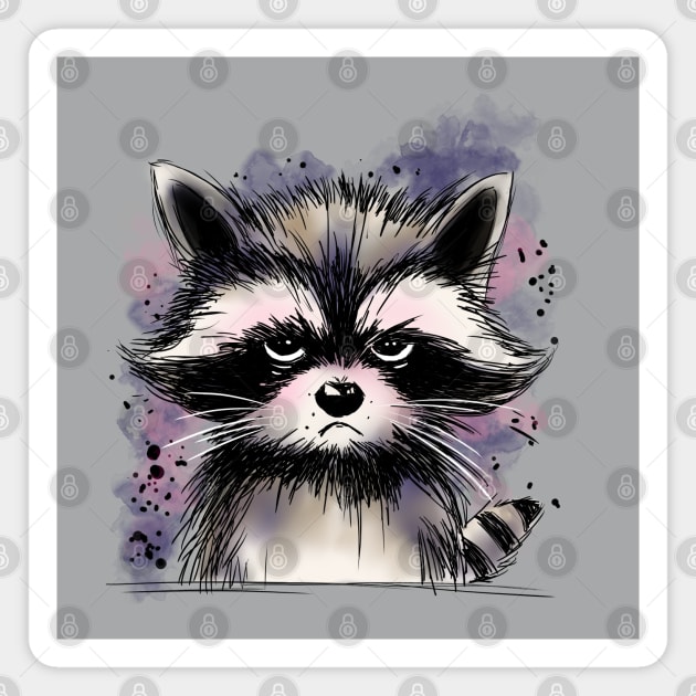 Grumpy Raccoon Magnet by H. R. Sinclair